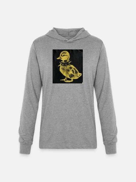 Punk Duck - Unisex Long Sleeve Hoodie Shirt - heather grey
