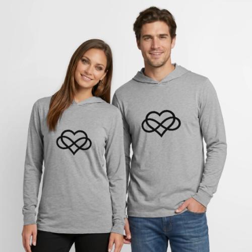 Infinity Heart (black) - Unisex Long Sleeve Hoodie Shirt