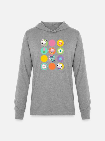 Gabbys Dollhouse Gabbys Friends & Colorful Symbols - Unisex Long Sleeve Hoodie Shirt - heather grey