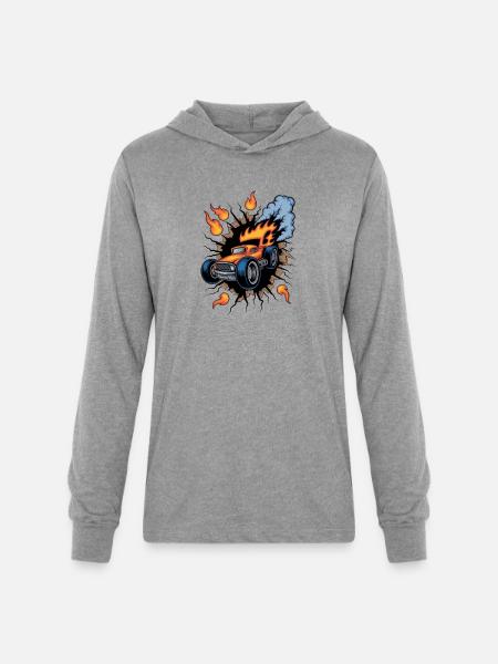 Blazing Hot Rod Rampage - Unisex Long Sleeve Hoodie Shirt - heather grey