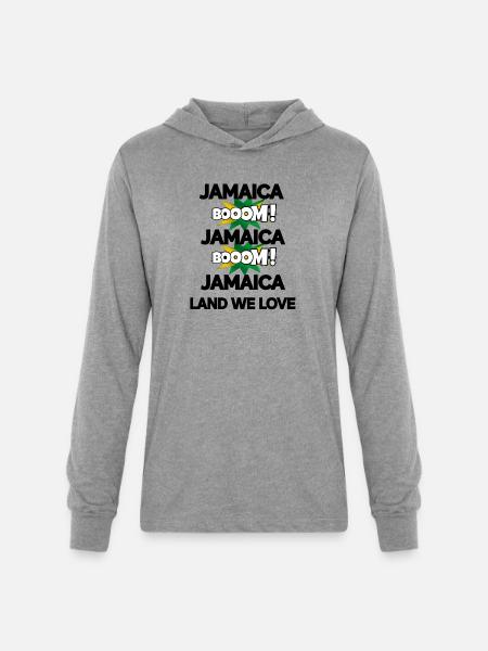 Jamaica Boom v2 - Unisex Long Sleeve Hoodie Shirt - heather grey