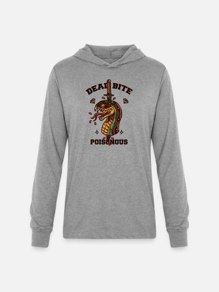 Snake And Dagger - Unisex Long Sleeve Hoodie Shirt - heather grey