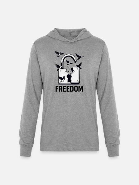 Freedom Breaks All Locks - Unisex Long Sleeve Hoodie Shirt - heather grey
