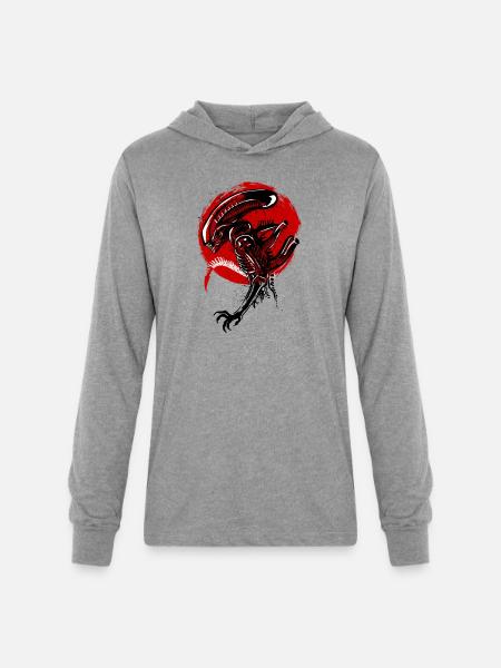 Alien Under The Sun - Unisex Long Sleeve Hoodie Shirt - heather grey
