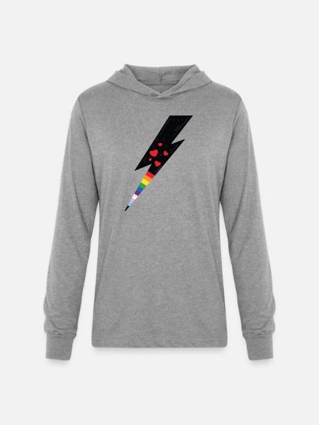 Pride Lightning - Unisex Long Sleeve Hoodie Shirt - heather grey