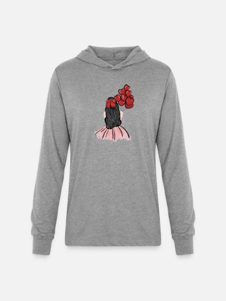 Cute girl - Unisex Long Sleeve Hoodie Shirt - heather grey