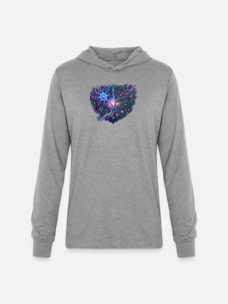 Neon Tree of Circuits - Unisex Long Sleeve Hoodie Shirt - heather grey