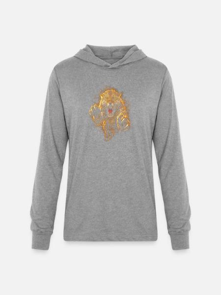 Blazing Jaguar Roar - Unisex Long Sleeve Hoodie Shirt - heather grey