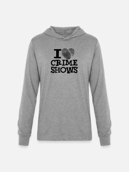 I Heart Crime Shows - Unisex Long Sleeve Hoodie Shirt - heather grey