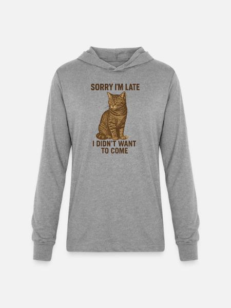 Sorry Cat - Unisex Long Sleeve Hoodie Shirt - heather grey