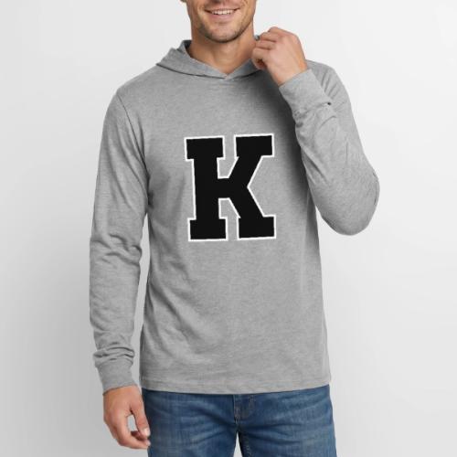 Varsity Letter K Collegiate Font Design - Unisex Long Sleeve Hoodie Shirt