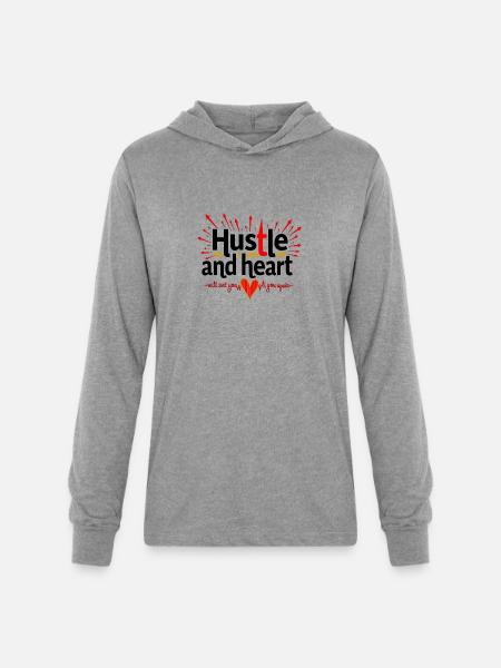 Hustle Heart - Unisex Long Sleeve Hoodie Shirt - heather grey