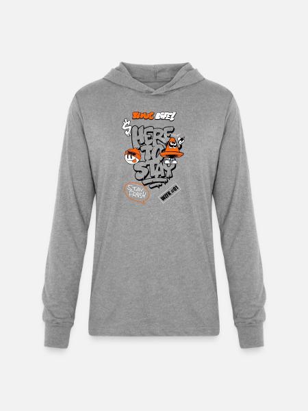Graffiti Cone Stay Frosty Tee - Unisex Long Sleeve Hoodie Shirt - heather grey