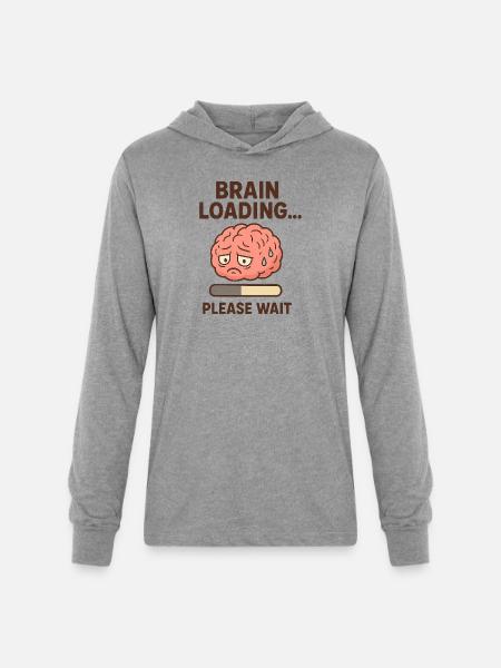 Brain Loading Please Wait - Unisex Long Sleeve Hoodie Shirt - heather grey