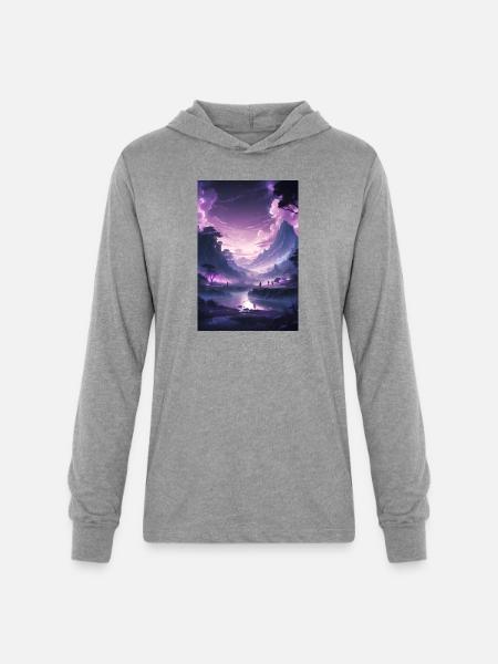Landscape mutated - Unisex Long Sleeve Hoodie Shirt - heather grey