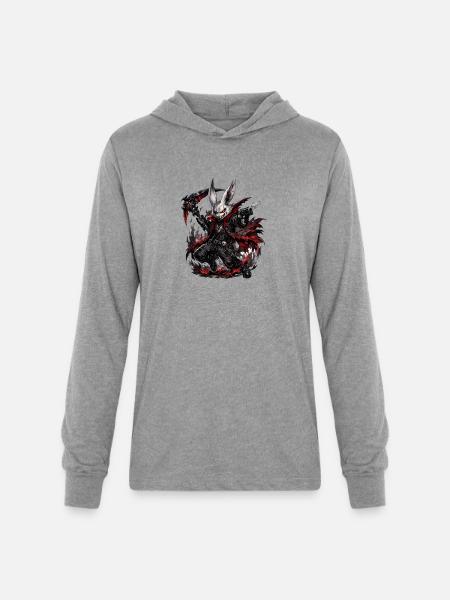 Nightshade Rabbit Gunslinger - Unisex Long Sleeve Hoodie Shirt - heather grey