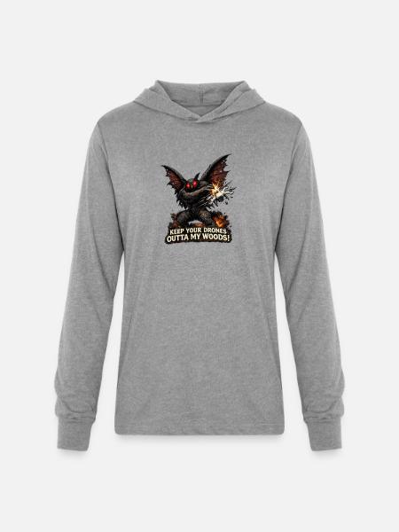Mothman Drones  - Unisex Long Sleeve Hoodie Shirt - heather grey