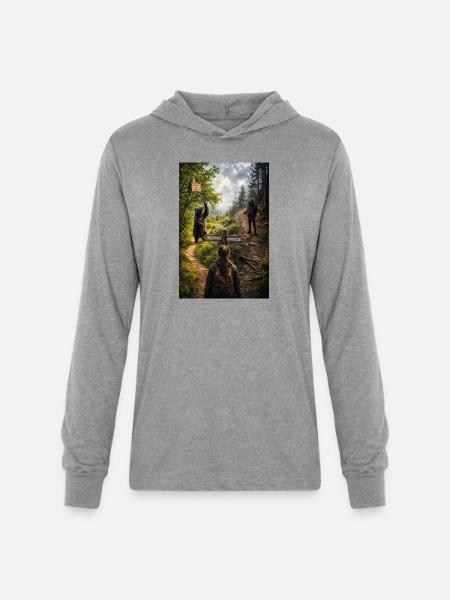 Choose the bear - Unisex Long Sleeve Hoodie Shirt - heather grey