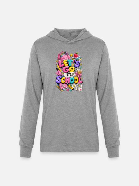 Let's Go To School - Unisex Long Sleeve Hoodie Shirt - heather grey