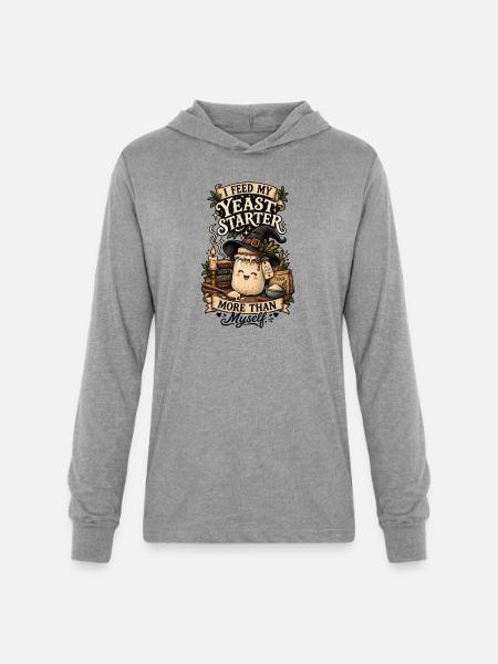 Sourdough Baking Witch Tee - Unisex Long Sleeve Hoodie Shirt - heather grey