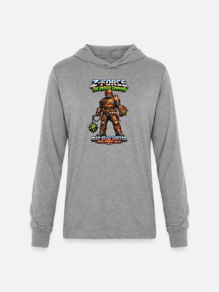Z-FORCE: MAN-DEAD-GORYAN - Unisex Long Sleeve Hoodie Shirt - heather grey