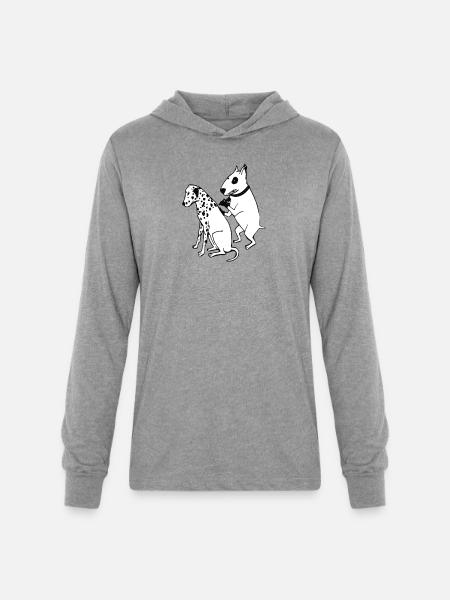 DALMATIAN DOG, TATTOO - Unisex Long Sleeve Hoodie Shirt - heather grey
