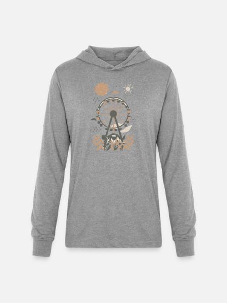 Abandoned Ferris Wheel Boho - Unisex Long Sleeve Hoodie Shirt - heather grey