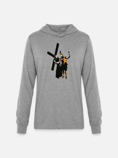 Selfie with Jesus - Unisex Long Sleeve Hoodie Shirt - heather grey