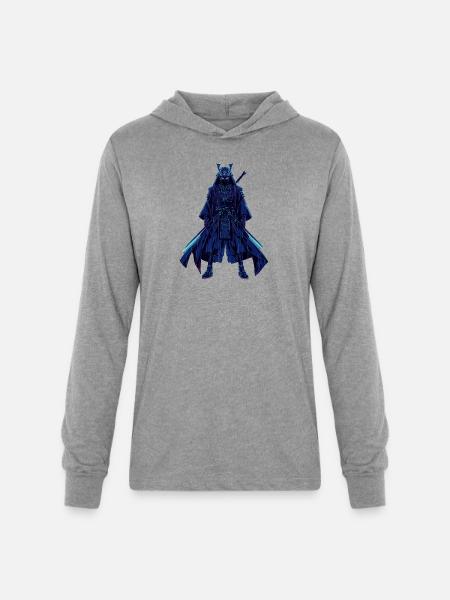 Neon Dread Samurai - Unisex Long Sleeve Hoodie Shirt - heather grey