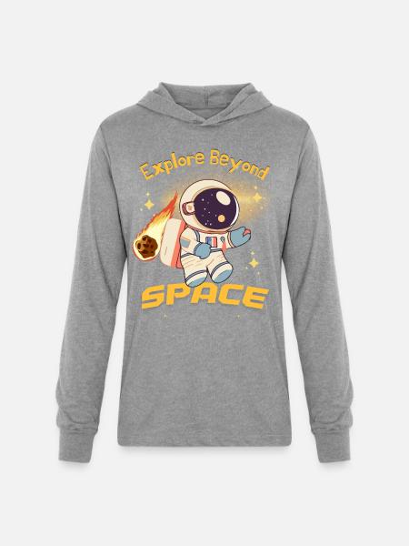Explore the Space - Unisex Long Sleeve Hoodie Shirt - heather grey