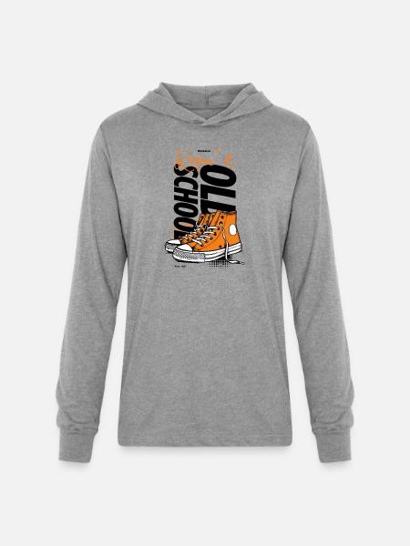 Vibrant Orange Sneakers Illustration - Unisex Long Sleeve Hoodie Shirt - heather grey