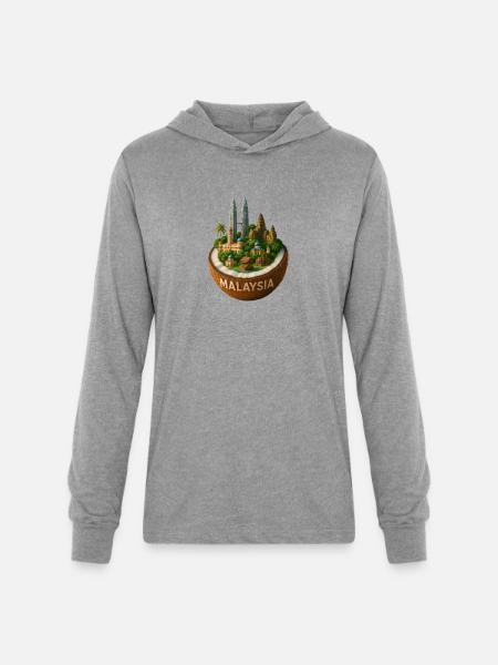 Malaysia Coconut Cityscape - Unisex Long Sleeve Hoodie Shirt - heather grey