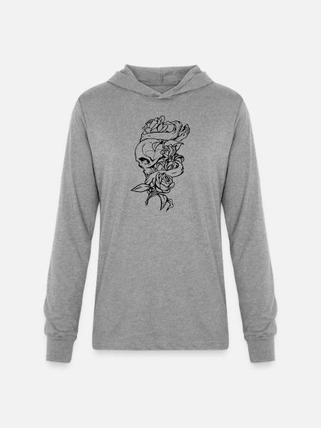 skullandrose - Unisex Long Sleeve Hoodie Shirt - heather grey