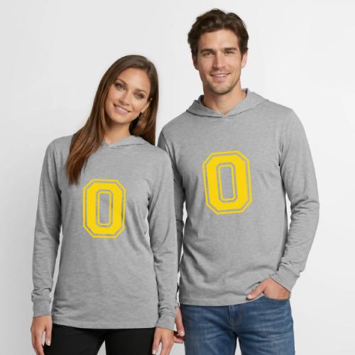 Letter O – Capital Athletic Alphabet Monogram - Unisex Long Sleeve Hoodie Shirt
