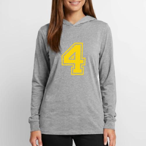 Number 4 in a classic athletic collegiate font - Unisex Long Sleeve Hoodie Shirt