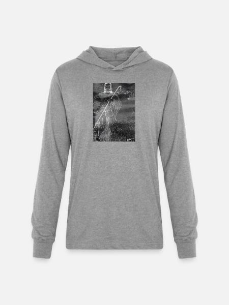 Good Shepherd - Dark Image - Unisex Long Sleeve Hoodie Shirt - heather grey