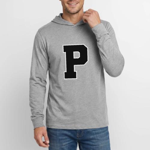 Varsity Letter P Athletic Alphabet Design - Unisex Long Sleeve Hoodie Shirt