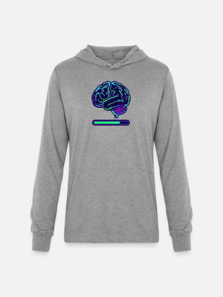 Neon Brain Progress Bar - Unisex Long Sleeve Hoodie Shirt - heather grey