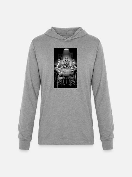 Noir Poker Roundtable - Unisex Long Sleeve Hoodie Shirt - heather grey