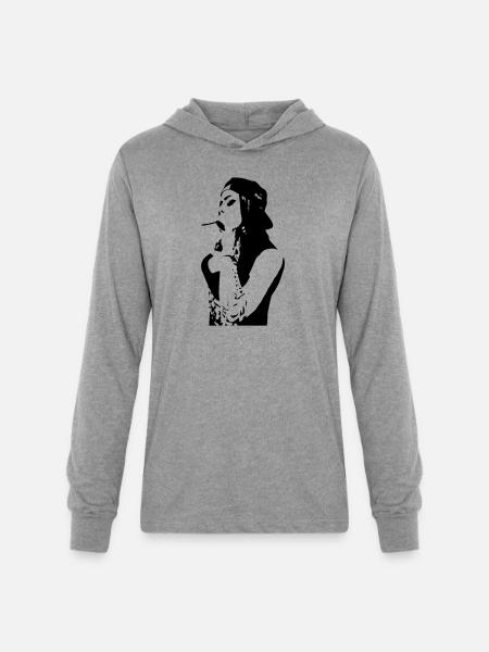 smoking chola - Unisex Long Sleeve Hoodie Shirt - heather grey
