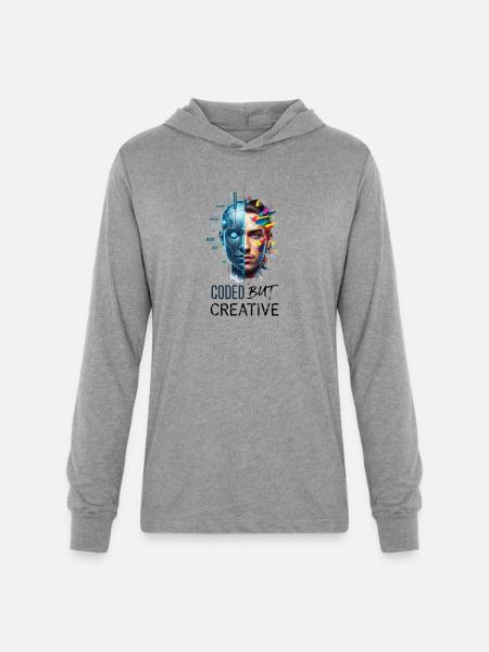 Coded but Creative - Unisex Long Sleeve Hoodie Shirt - heather grey