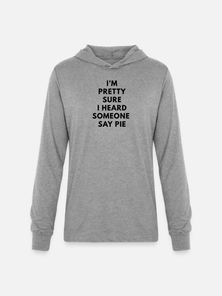 Pie - Unisex Long Sleeve Hoodie Shirt - heather grey