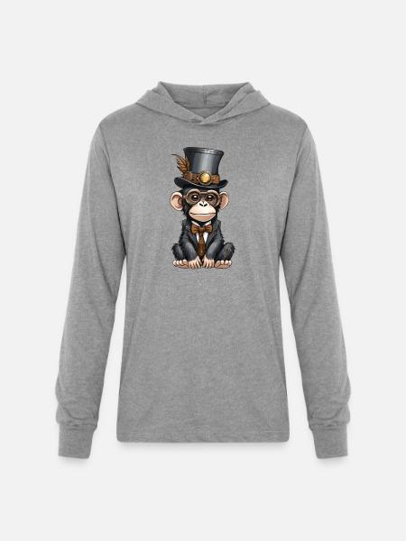 Well-dressed chimpanzee - Unisex Long Sleeve Hoodie Shirt - heather grey