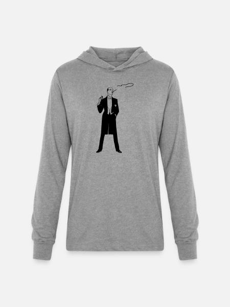 Smoking in a Tuxedo - Unisex Long Sleeve Hoodie Shirt - heather grey