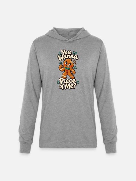 Gingerbread Feisty Phrase - Unisex Long Sleeve Hoodie Shirt - heather grey