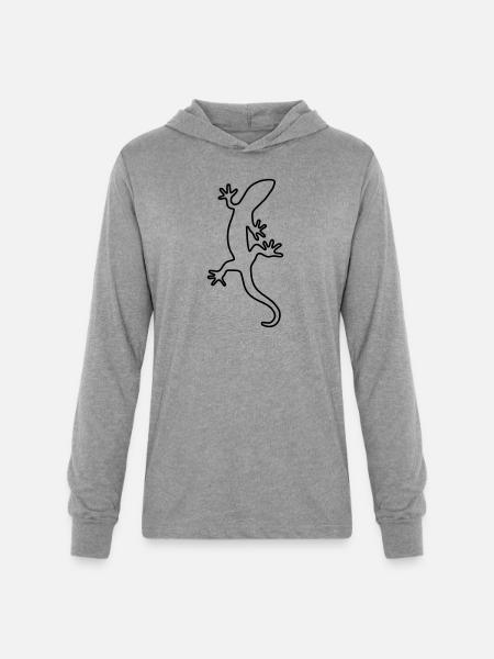 Lizard Salamander Gecko Fire salamander - Unisex Long Sleeve Hoodie Shirt - heather grey