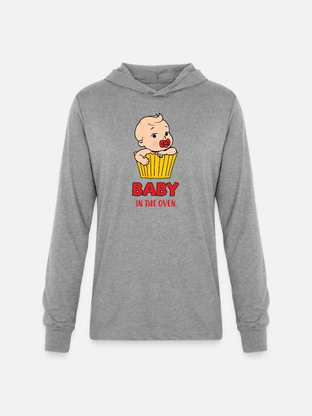 Baby in the oven - Unisex Long Sleeve Hoodie Shirt - heather grey