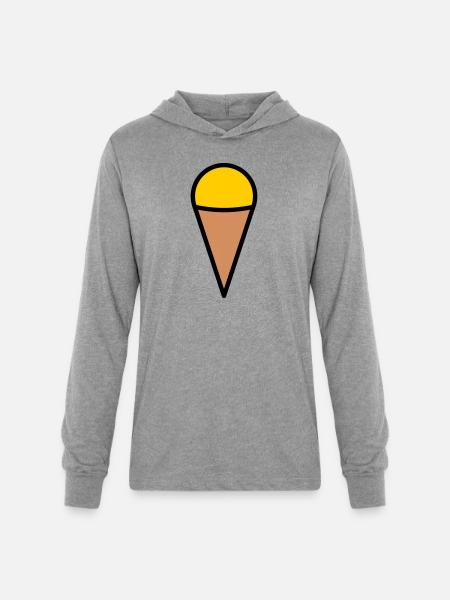 Minimal Ice Cream Cone Icon - Unisex Long Sleeve Hoodie Shirt - heather grey