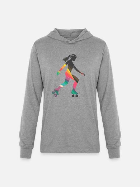 Roller Skating Girl - Unisex Long Sleeve Hoodie Shirt - heather grey