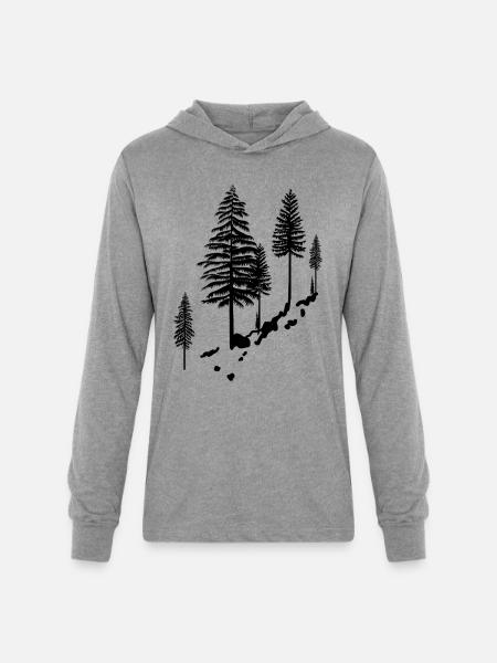 Pine Tree - Unisex Long Sleeve Hoodie Shirt - heather grey